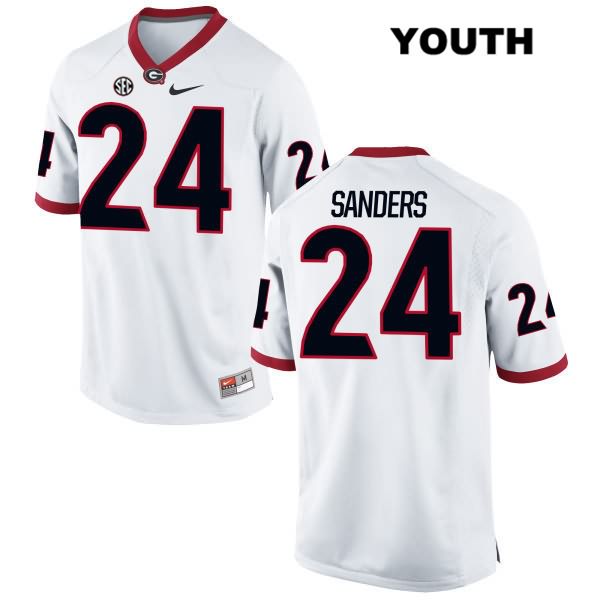 Georgia Bulldogs Youth Dominick Sanders #24 NCAA Authentic White Nike Stitched College Football Jersey JOP6556EB